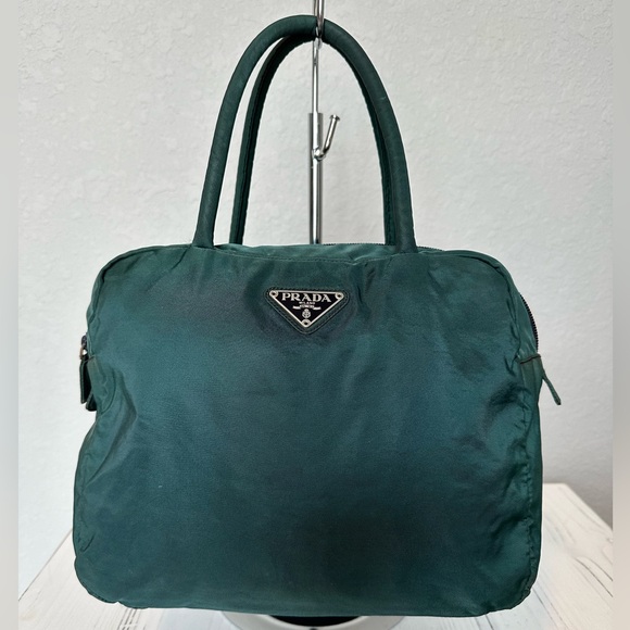 Prada Handbags - SOLD Prada Nylon Green Tessuto City Tote